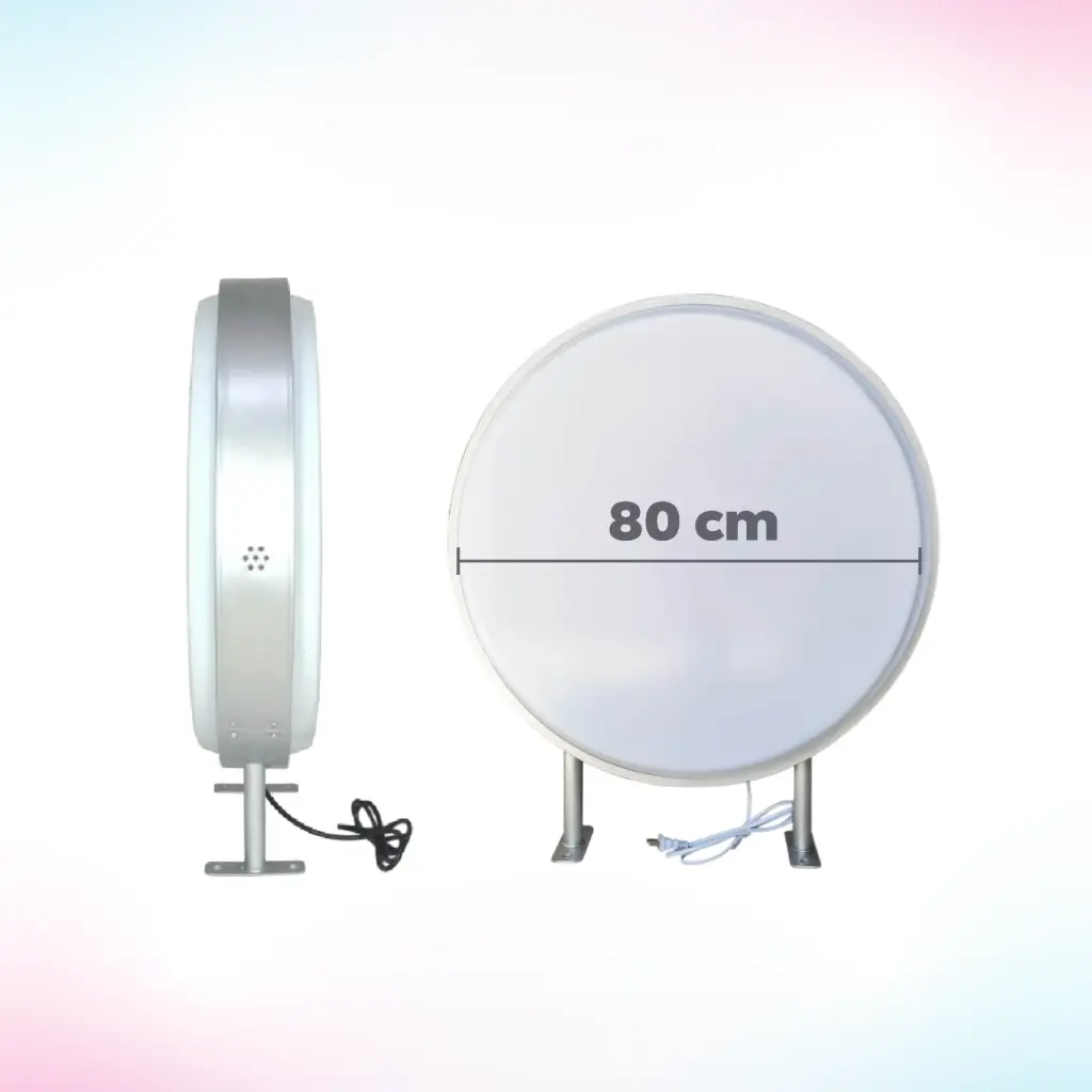 LETRERO LUMINOSO CIRCULAR DE 80 CM PERSONALIZADO.