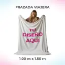 FRAZADA PERSONALIZADA VIAJERA DE 1.00 M POR 1.50 M.
