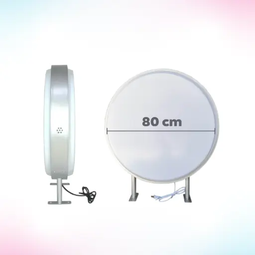 LETRERO LUMINOSO CIRCULAR DE 80 CM PERSONALIZADO.