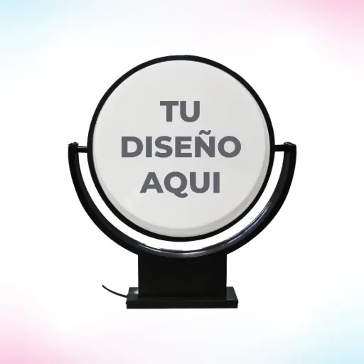 LETRERO LUMINOSO CIRCULAR GIRATORIO DE 60 CM PERSONALIZADO.